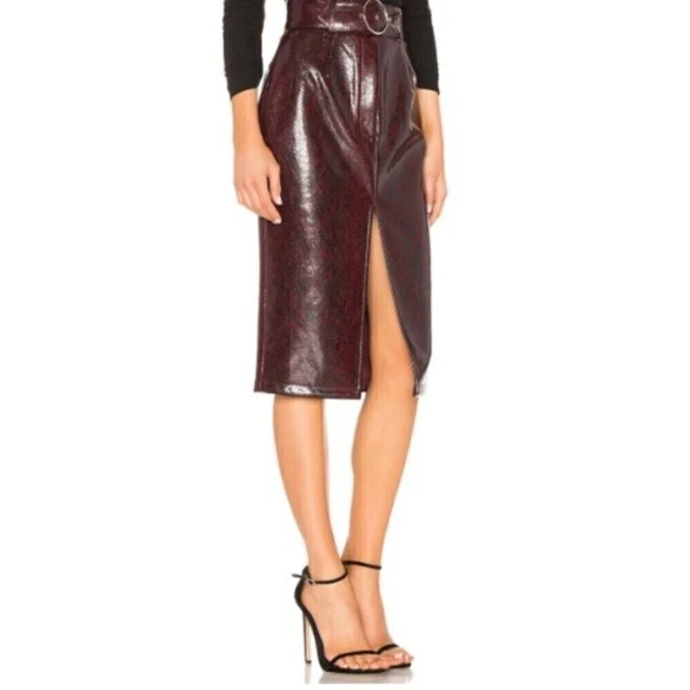 ATOIR Self Defined Skirt in Burgundy Python